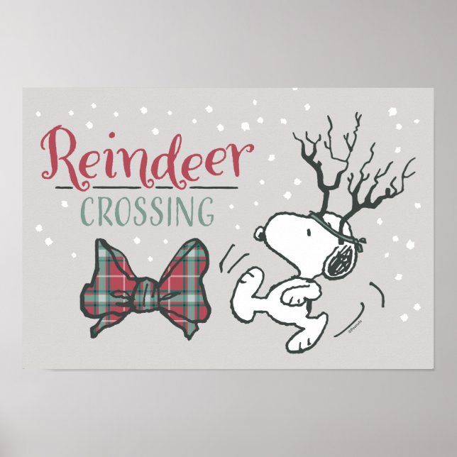 Affiche cacahuètes | Snoopy Reindeer (Devant)