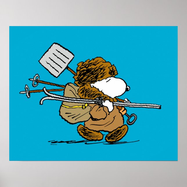 Affiche cacahuètes | Snoopy Snow Warrior (Devant)