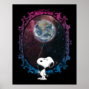 Affiche cacahuètes Snoopy Spacé Out Balloon