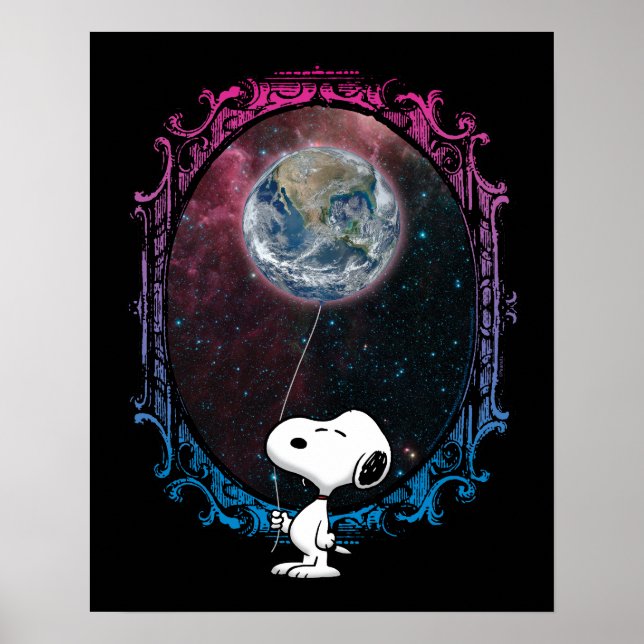 Affiche cacahuètes | Snoopy Spacé Out Balloon (Devant)