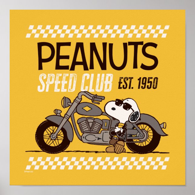 Affiche cacahuètes | Snoopy Speed Club (Devant)