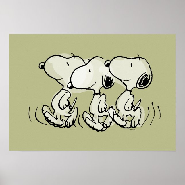 Affiche cacahuètes | Snoopy Walking Tall (Devant)