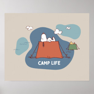 Affiche cacahuètes   Snoopy & Woodstock Camp Life