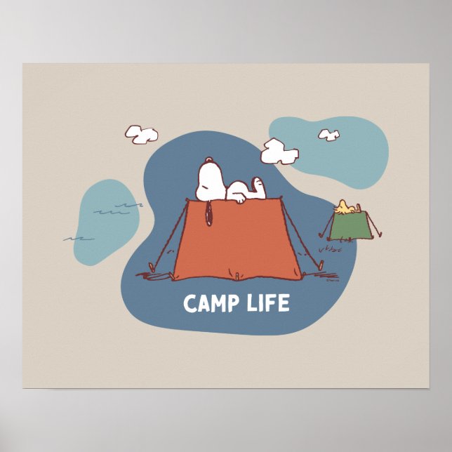 Affiche cacahuètes | Snoopy & Woodstock Camp Life (Devant)