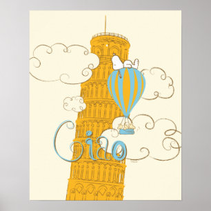 Affiche cacahuètes Snoopy & Woodstock Ciao