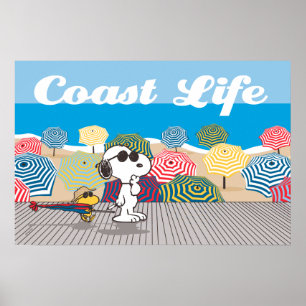 Affiche cacahuètes Snoopy & Woodstock Coast Life