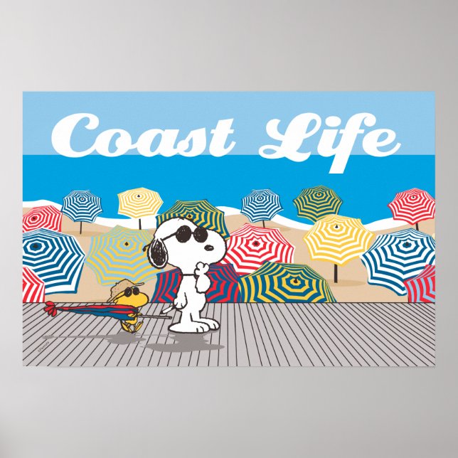 Affiche cacahuètes | Snoopy & Woodstock Coast Life (Devant)
