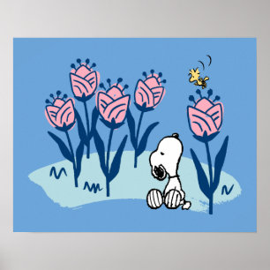 Affiche cacahuètes Snoopy & Woodstock Flower Garden