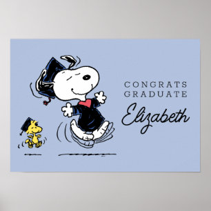 Affiche cacahuètes   Snoopy & Woodstock Graduation