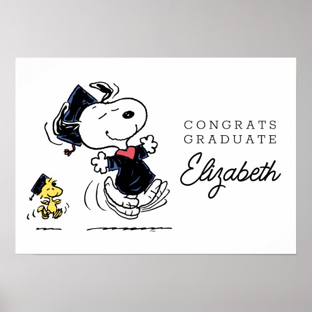 Affiche cacahuètes | Snoopy & Woodstock Graduation (Devant)