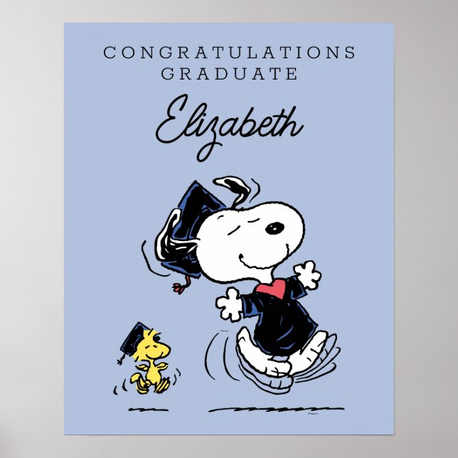 Affiche cacahuètes | Snoopy & Woodstock Graduation (Devant)