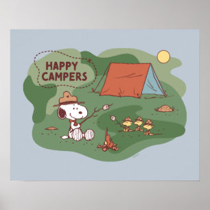 Affiche cacahuètes Snoopy & Woodstock Happy Campers 2