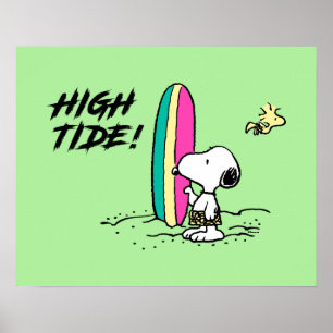 Affiche cacahuètes   Snoopy & Woodstock High Tide