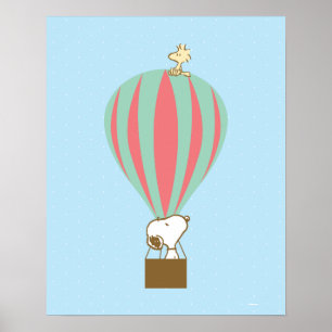 Affiche cacahuètes   Snoopy & Woodstock Hot Air Balloon