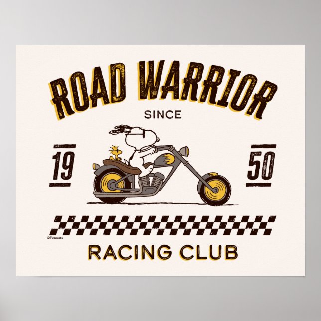 Affiche cacahuètes | Snoopy & Woodstock Road Warriors (Devant)