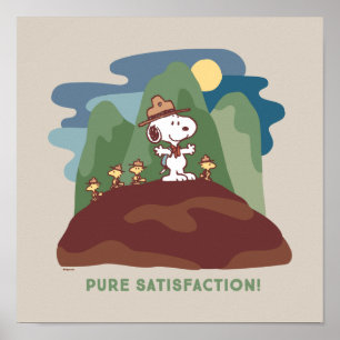 Affiche cacahuètes Snoopy & Woodstock Satisfaction pure