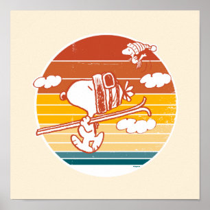 Affiche cacahuètes Snoopy & Woodstock Ski Trip