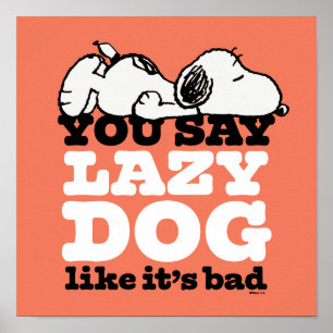 Affiche cacahuètes   Snoopy You Say Lazy Dog Like It's Bad