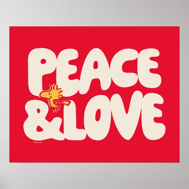 Affiche cacahuètes | Woodstock Peace & Love (Devant)