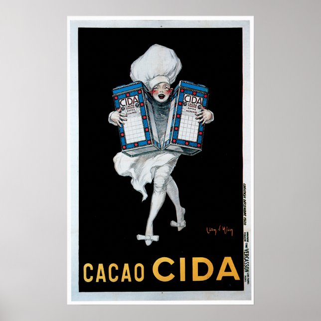 Affiche Cacao Cida Vintage nourriture et art (Devant)