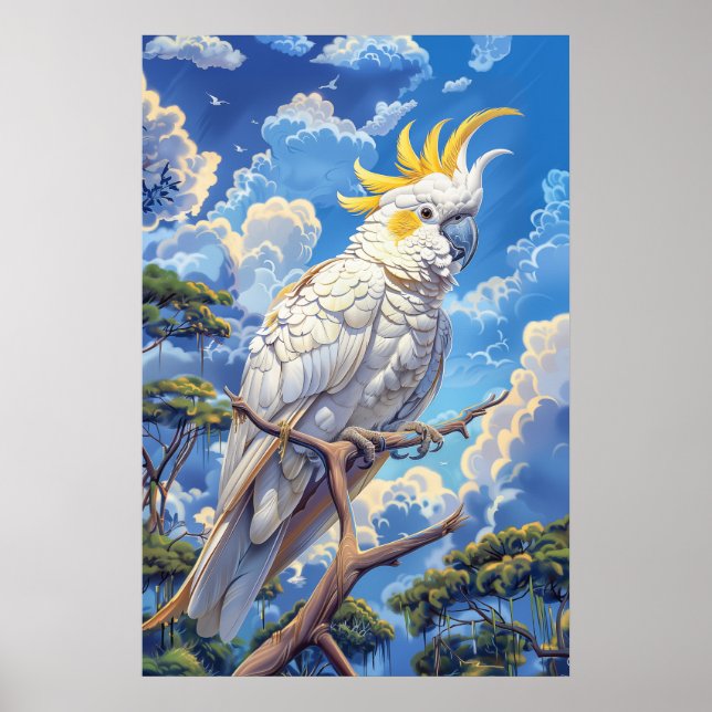Affiche Cacatoès blanc (Devant)