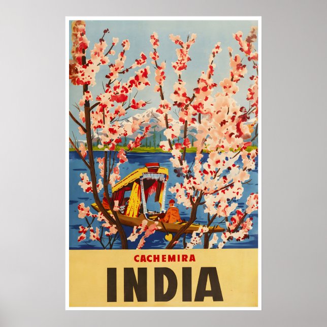 Affiche Cachemira Inde Fleur de Cerisier Art Indie (Devant)