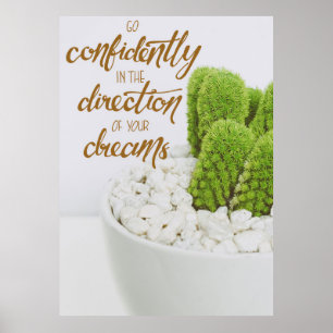 Affiche Cactus, allez-y avec confiance