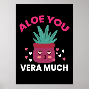 Affiche Cactus Aloe You Vera Beaucoup