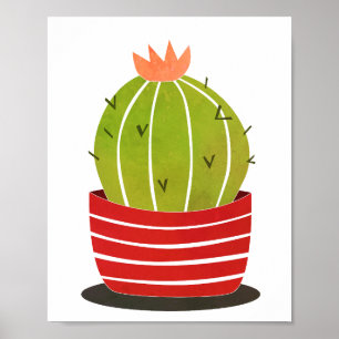 Affiche Cactus dans un pot art minimal