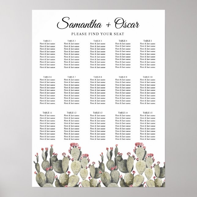 Affiche Cactus d'aquarelle verte moderne (Devant)