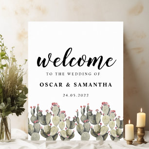 Affiche Cactus d'aquarelle verte moderne