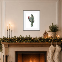 Cactus de Noël avec des lumières