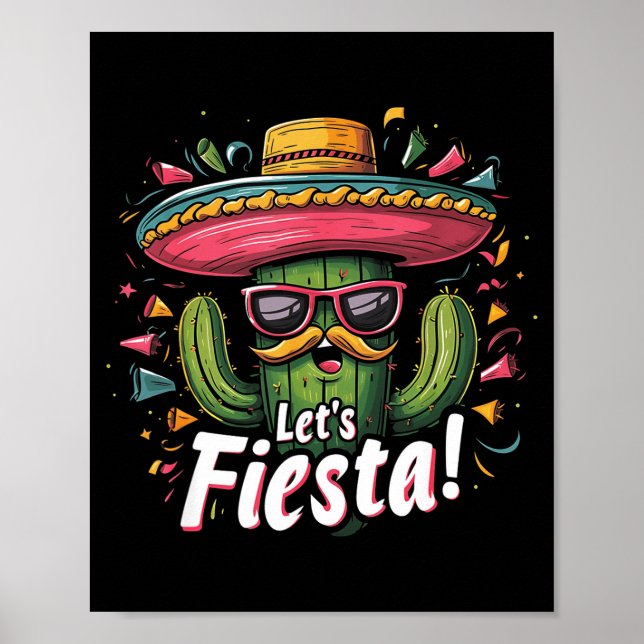 Affiche Cactus - Drôle Cinco De Mayo Hommes Femmes Mexique (Devant)