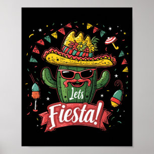Affiche Cactus - Drôle Cinco De Mayo Hommes Femmes Mexique