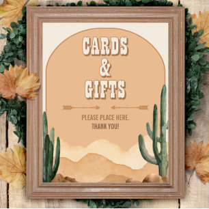 Affiche Cactus du sud-ouest rustique du désert Cartes et c