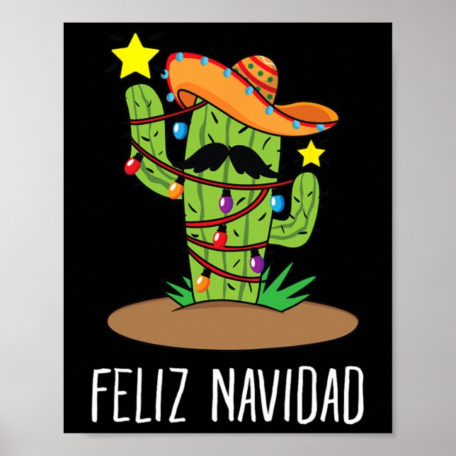 Affiche Cactus Feliz Navidad - Arbre Mexicain de Noël en J (Devant)