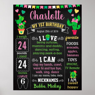 Affiche Cactus Fiesta Mexicaine Anniversaire