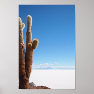 Affiche Cactus géant sur l'affiche Salar de Uyuni