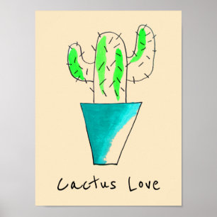 Affiche Cactus mexicain art saguaro mignon