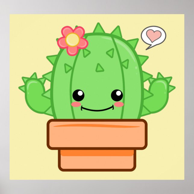 Affiche Cactus mignon (Devant)