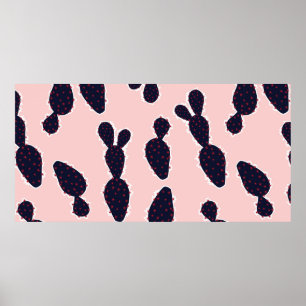 Affiche Cactus mignon douce humeur et ton motif,