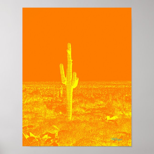 Affiche Cactus Photo Art Orange Jaune Arizona Desert Fun (Devant)