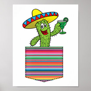 Affiche Cactus Poche Serape Margarita Fiesta Part