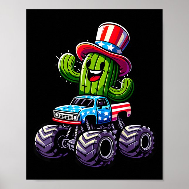 Affiche Cactus Riding Monster Truck 4 Juillet (Devant)
