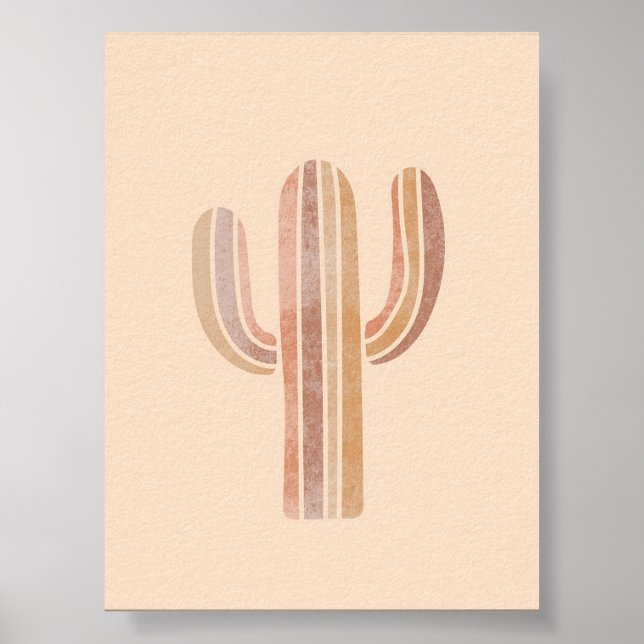 Affiche Cactus Simple Boho Dessins Boho Chic Bo esthétique (Devant)