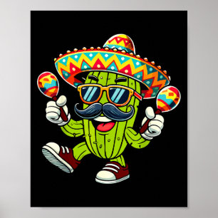 Affiche Cactus Sombrero Cinco De Mayo Fête Mexicaine De Ca