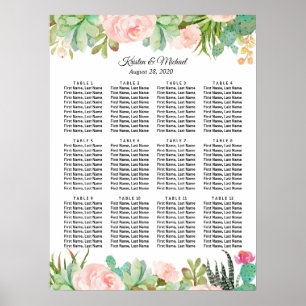 Affiche Cactus Succulent Mariage floral