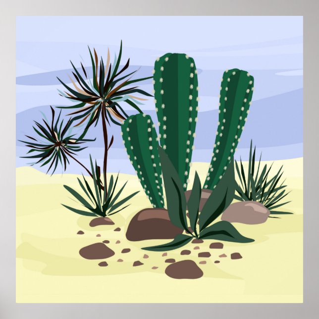 Affiche Cactus, succulents. (Devant)