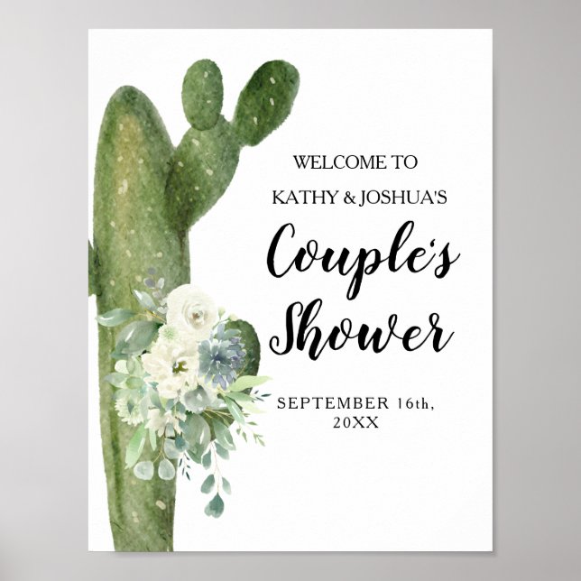 Affiche Cactus Taco à propos de l'amour Couple Shower Bien (Devant)