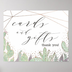 Affiche Cactus Terrarium Cartes et Cadeaux Panneau Mariage